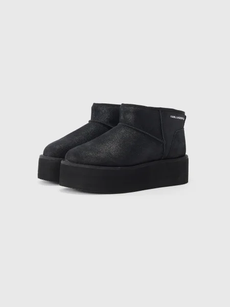 Karl Lagerfeld Botine / alb negru