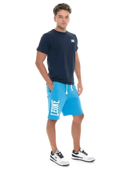 Szorty bermudy z dużym logo niebieskie