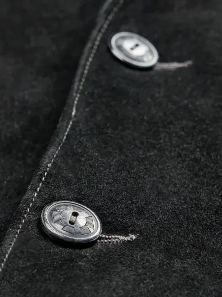 Geacă bomber Ralph Lauren Rrl din piele de căprioară negru