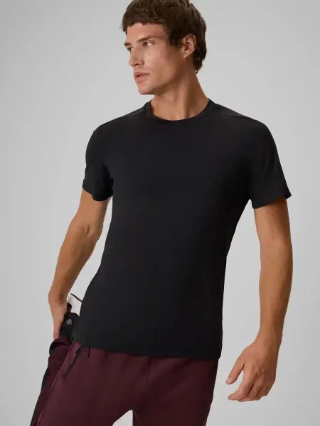 T-shirt treningowy z wykończeniem szybkoschnącym 4F czarna