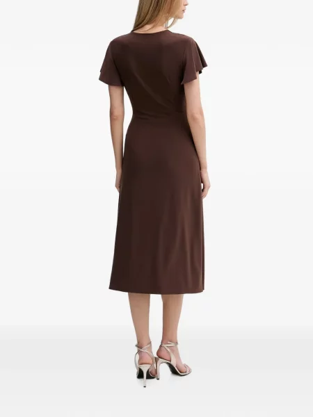 Rochie midi Joseph Ribkoff cu cataramă plic maro