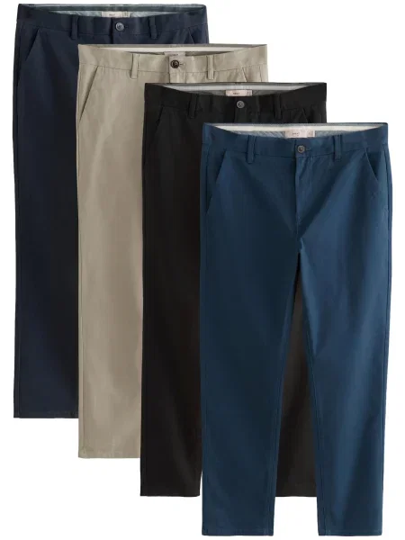 Next Pantaloni eleganți bej / bleumarin / albastru noapte negru