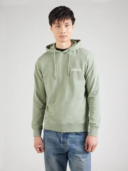 JACK & JONES Mikina JJBEAU pastelovo zelená biela