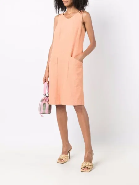 Oblekové šaty Chanel Pre-owned oranžové