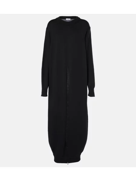 Rochie Alaïa de lână de costum negru