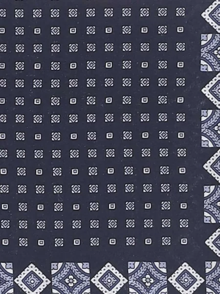 Fular Boss cu imagine cu imprimeu geometric albastru