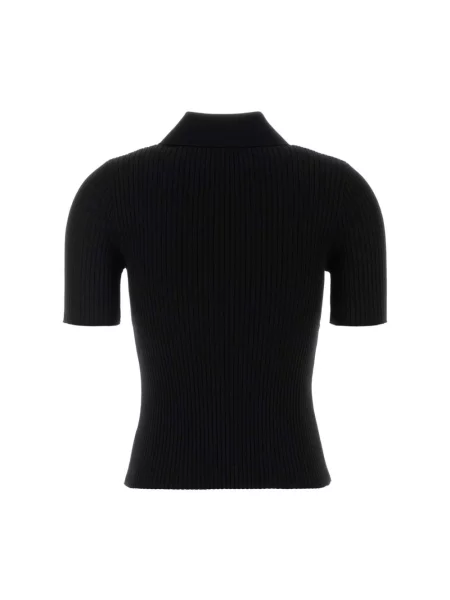 Dzianinowa koszulka polo Courreges czarna