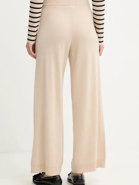 Шерстяные брюки Weekend Max Mara бежевые