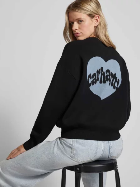 Sweter z dzianiny z nadrukiem z logo model ‘AMOUR’ Carhartt Work In Progress czarny