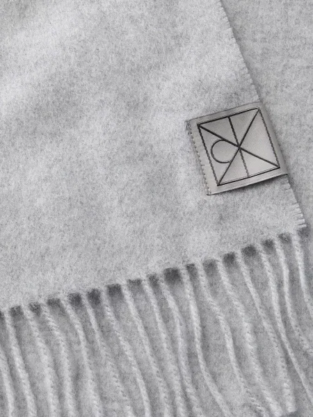 Fular Calvin Klein cu franjuri gri
