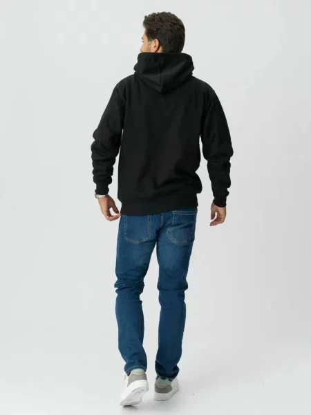 TEESHOPPEN Pulover Hoodie negru