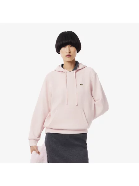 Lacoste Bluza Z Kapturem Relaxed Fit różowa