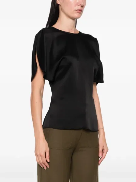 Top Victoria Beckham din satin negru