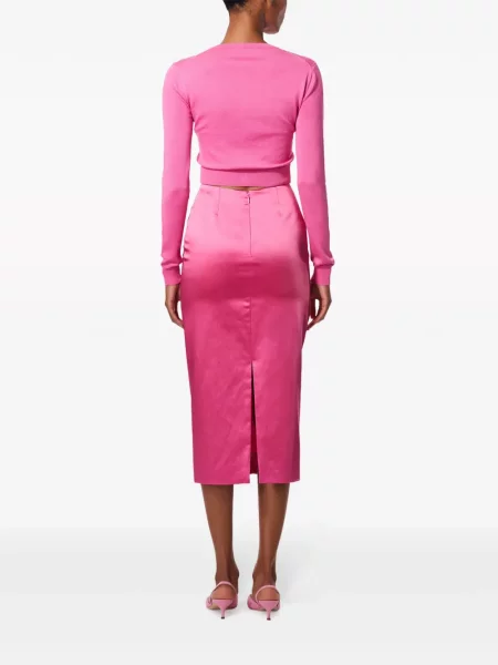 Cropp cardigan Carolina Herrera de mătase roz