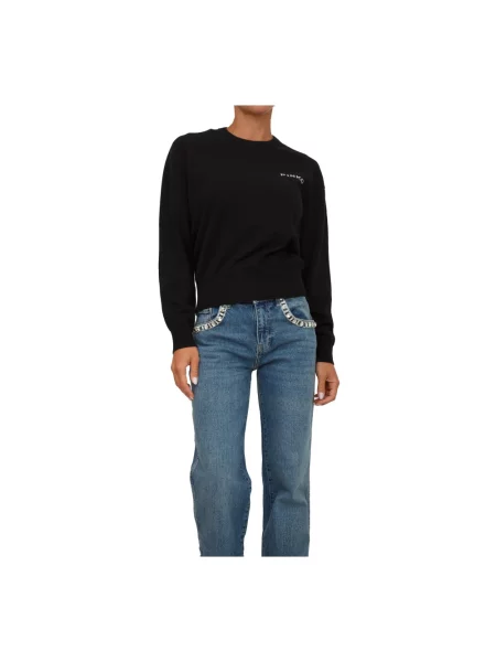 Sweter Pinko wełniany z nadrukiem czarny
