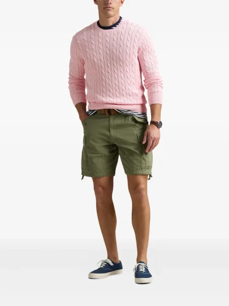 Prugasta majica Polo Ralph Lauren s printom s okruglim izrezom zelena