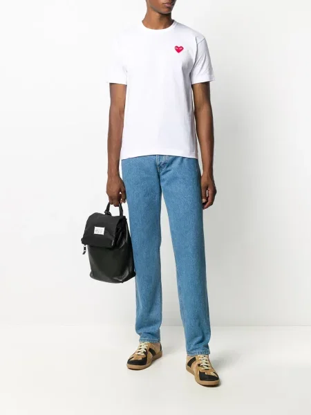 Tričko Comme Des Garçons Play s aplikacemi bílé