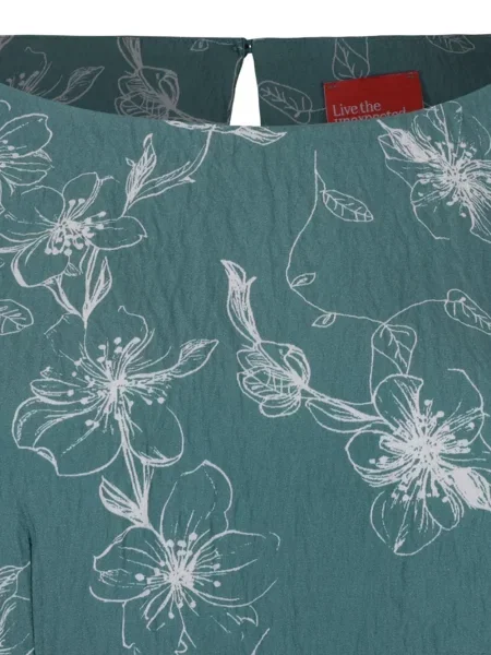 Rochie Merci cu model floral cu imagine albastru