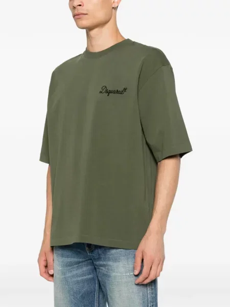 Tricou Dsquared2 cu broderie verde