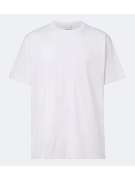 Tricou Dries Van Noten din jerseu alb
