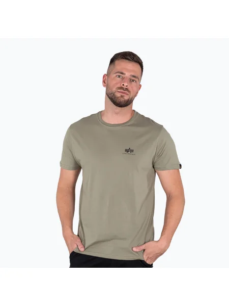 Férfi Alpha Industries Basic Small Logo olívaolajos póló. Méret: XL zöld
