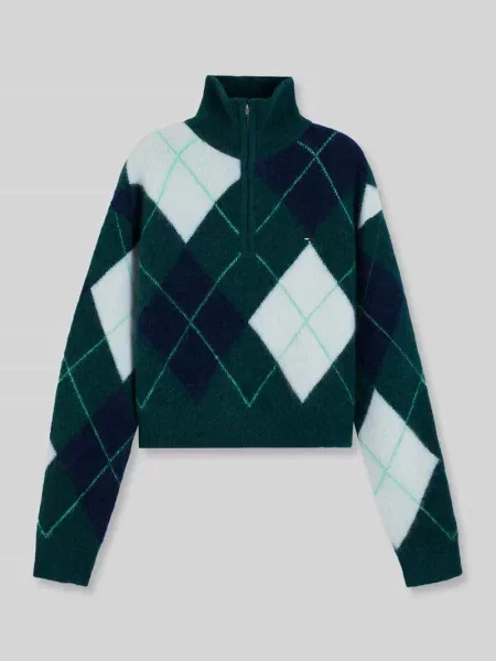 Sweter o kroju regular fit z mieszanki alpaki i wełny Tommy Jeans zielony