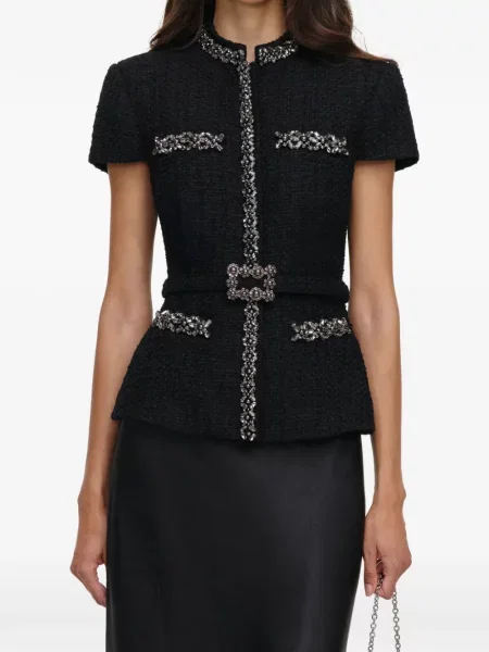 Rochie midi Self-portrait din satin negru