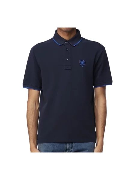 Koszulka polo Blauer z logo niebieska