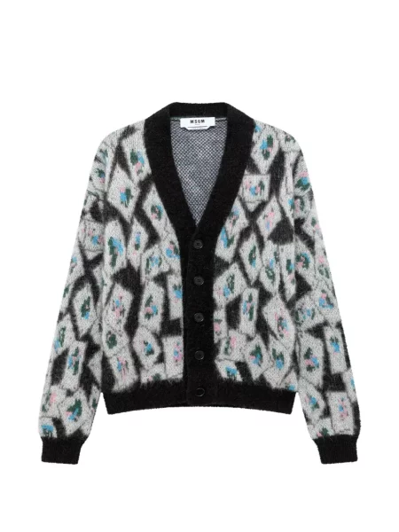 Cardigan Msgm cu model argyle gri