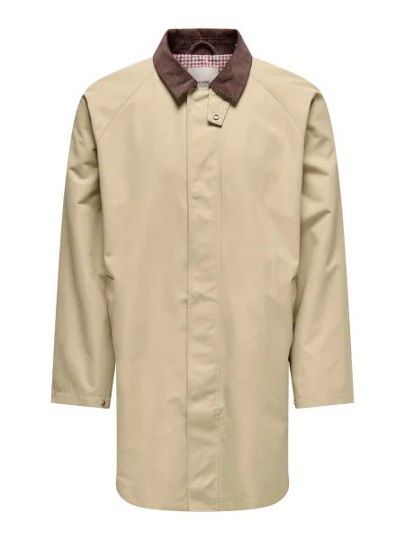 Only & Sons Přechodný kabát ONSKOSMO písková / tmavě hnědá