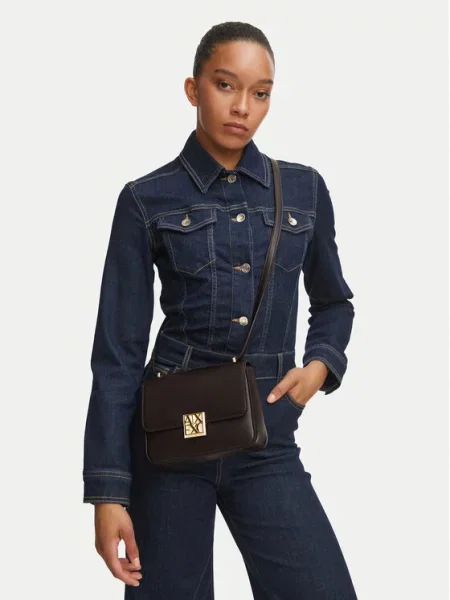 Torbica Armani Exchange Tamno smeđa