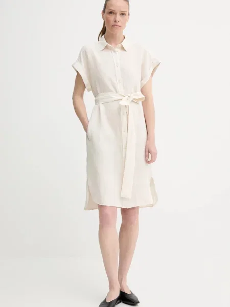 Marc O'Polo rochie din in mini drept bej