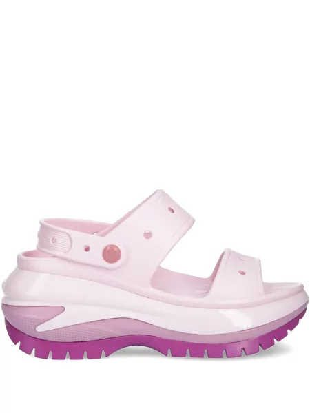Sandale Crocs cu platformă cu bretele roz