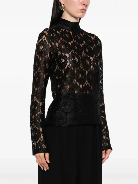 Tricou Róhe din dantelă negru