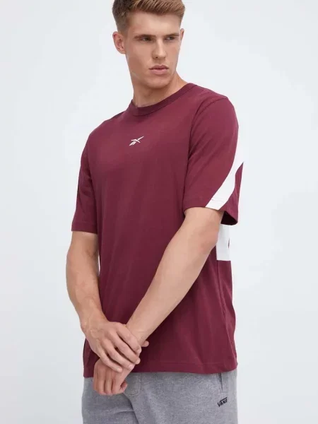 Тениска Reebok Classic с апликация бордо