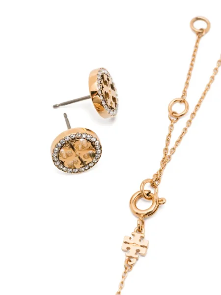 Cercei Tory Burch de cristal auriu