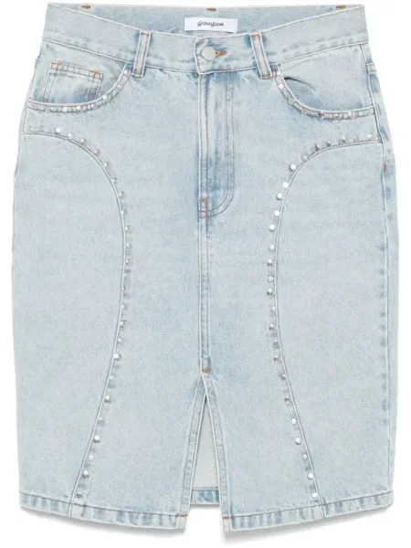 Fustă midi Gimaguas până la genunchi albastru