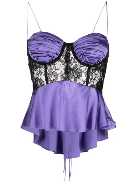 Top Natasha Zinko de mătase drapat violet
