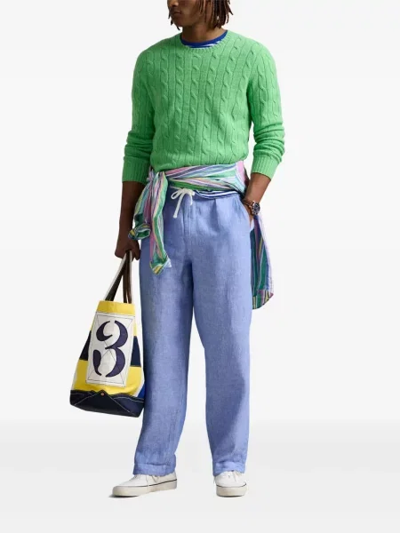 Pletene sportske kratke hlače Polo Ralph Lauren s printom bijela