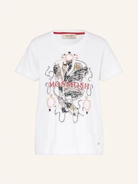 T-shirt z nadrukiem z logo model ‘HALLIN’ Mos Mosh biała