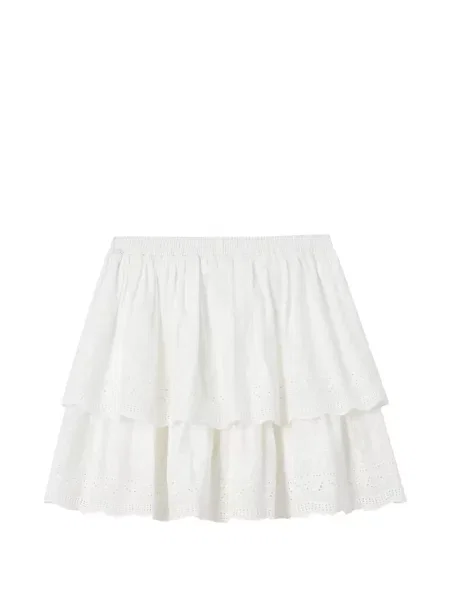 Fustă Tout A Coup cu broderie alb