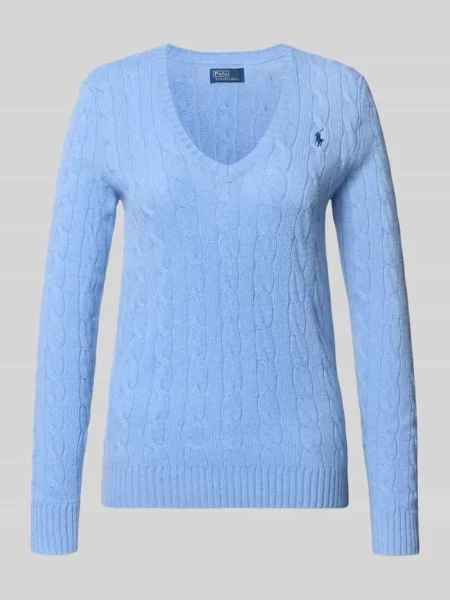 Długa bluzka Polo Ralph Lauren z długim rękawem błękitna