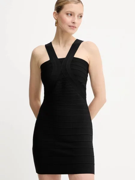 Herve Leger rochie Elise mini mulata negru