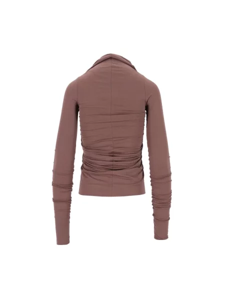 Top Rick Owens z dżerseju brązowy