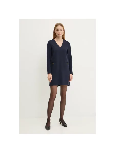 Twinset sukienka granatowy mini prosta niebieska