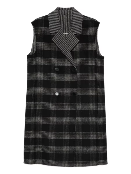 Kamizelka Twinset w kratkę dwurzędowa czarna
