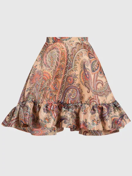 Юбка Etro с принтом с узором пейсли бежевая