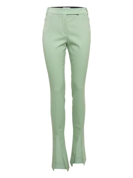 Pantaloni The Attico de lână verde