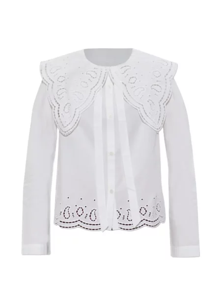 Bluză Allsaints cu broderie alb