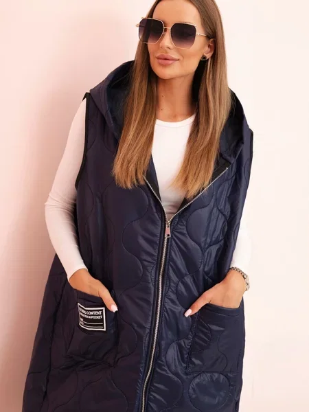 Vestă Kesi Włoski cu glugă albastru